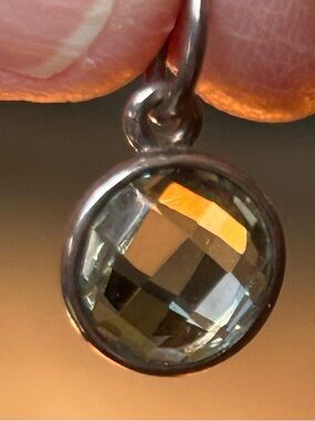 Pandora Sterling Silver Brilliant Green Amythest Dangle Charm